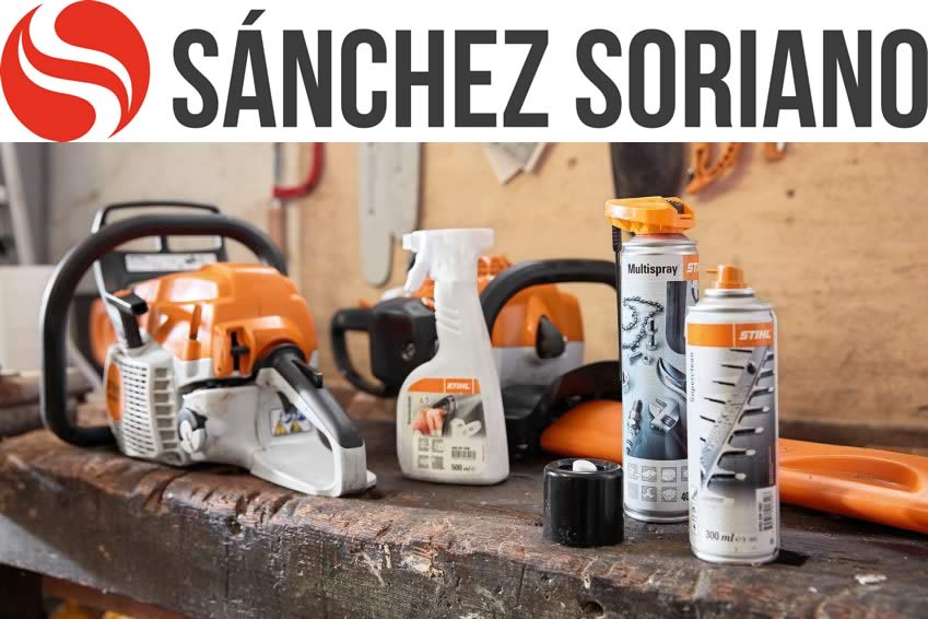 Sánchez Soriano con la maquinaria Stihl Valencia